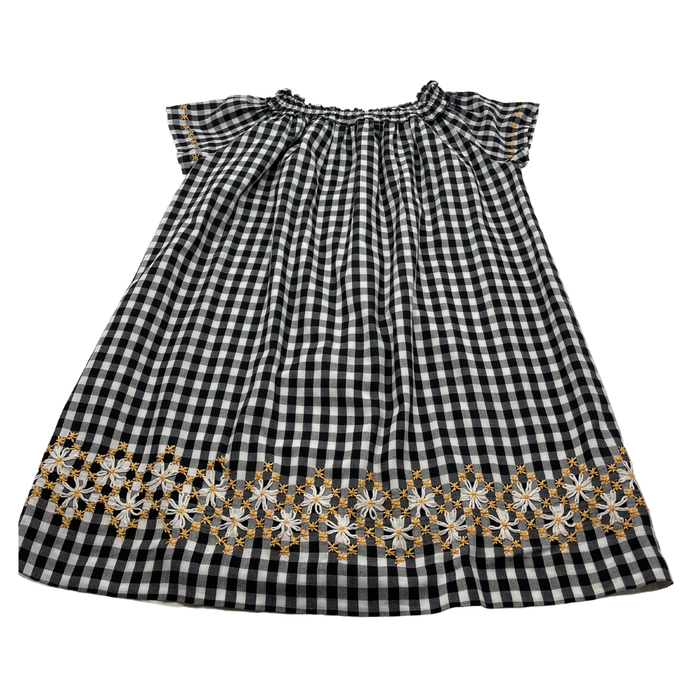 BONPOINT - Black &amp; white checkered dress - 12 years old