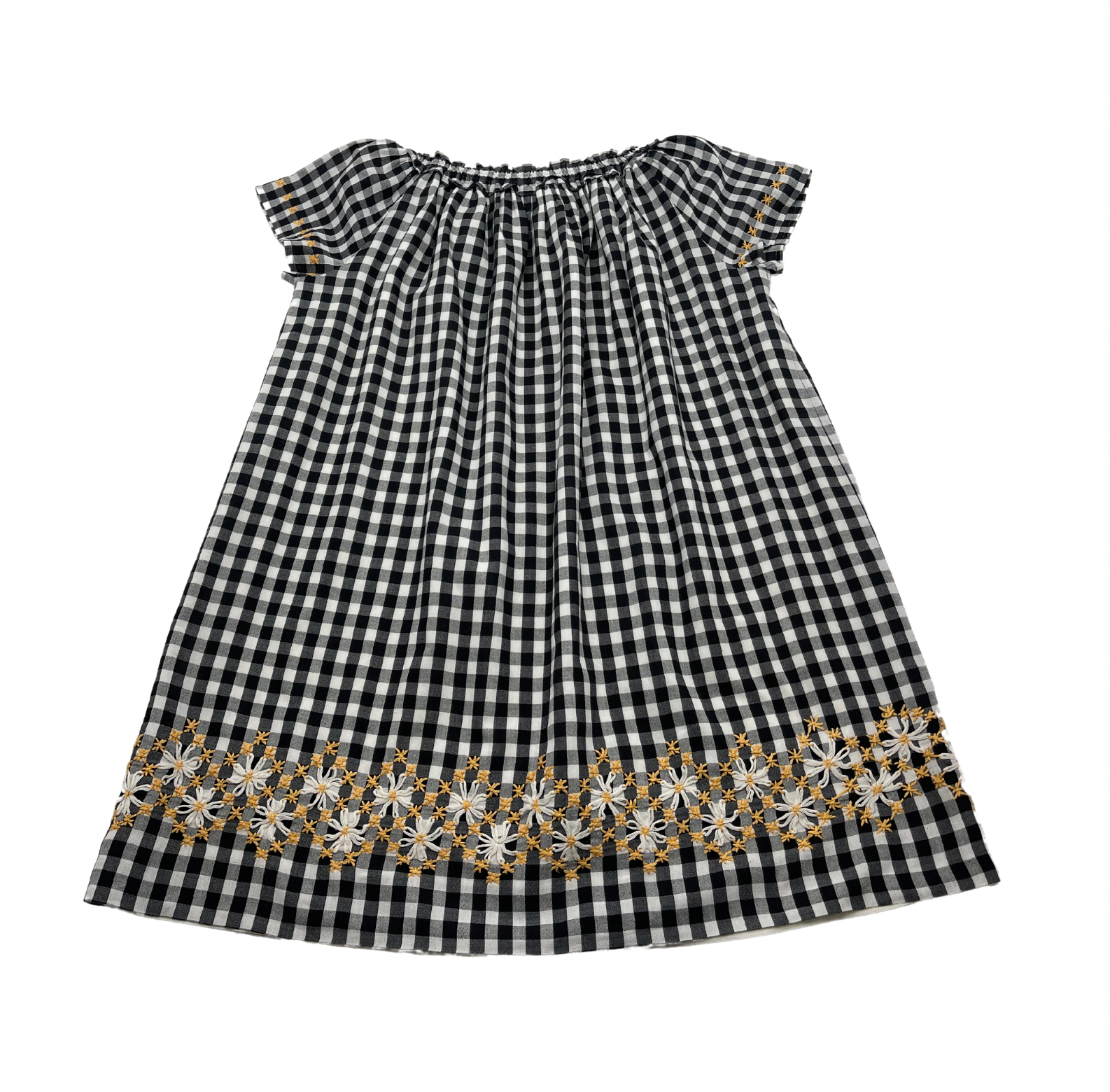 BONPOINT - Black &amp; white checkered dress - 12 years old