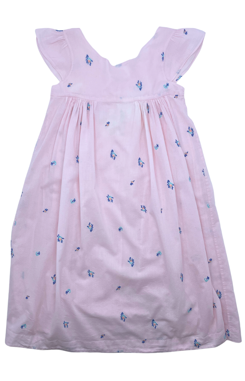 BONPOINT - Pink dress with flowers - 12 years old